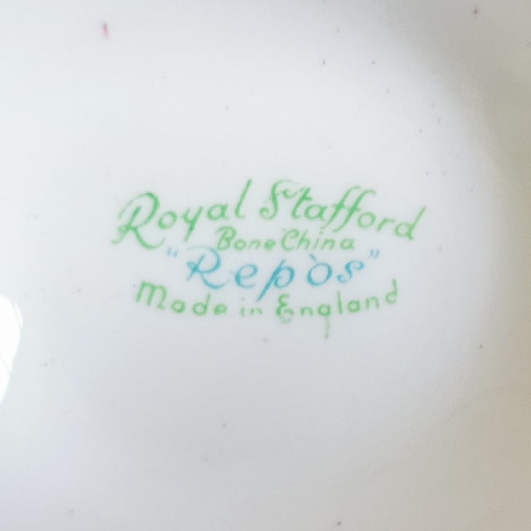 Royal Stafford Repos Green and White China Teapot