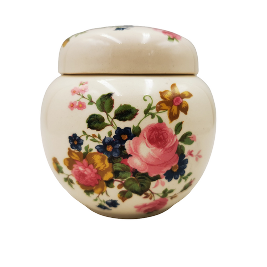 Sadler Ginger Jar Rose Bouquet Tea Caddy c1950