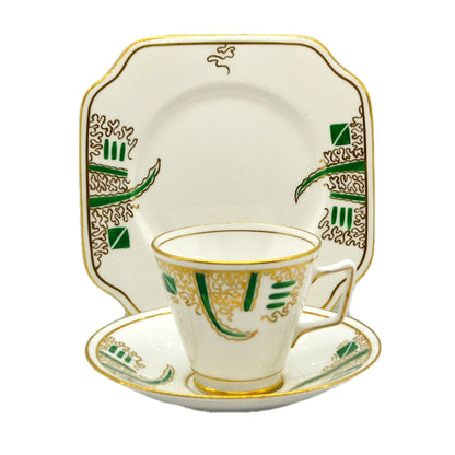 Salisbury China Bradleys Art Deco 9165 Teacup Trio