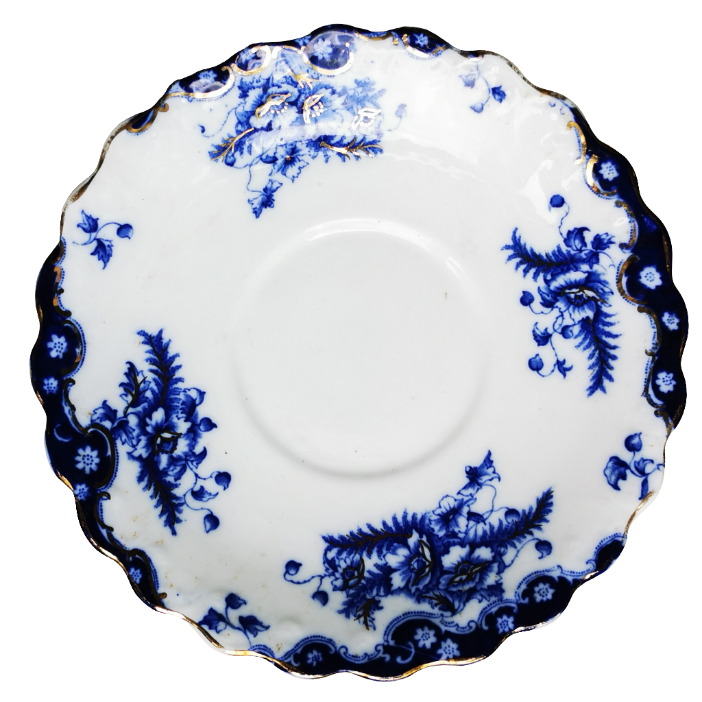 J H Cope & Co Wellington Blue and White China 4005 cake plate