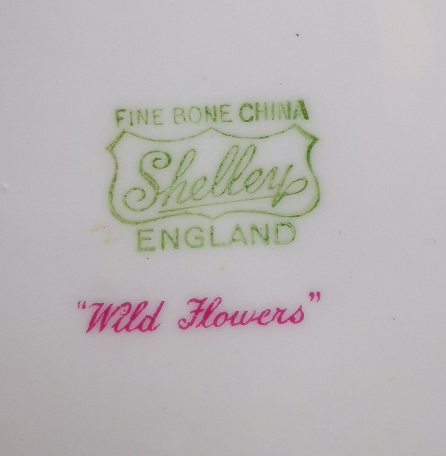 Shelley Wild Flowers 13686 Floral China Teacup Saucer and Side Plate