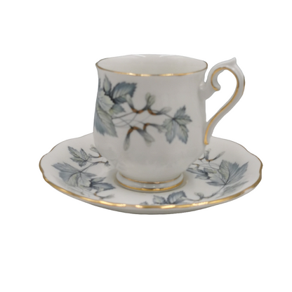 Royal Albert Silver Maple Bone China Demitasse Coffee Cup and Saucer