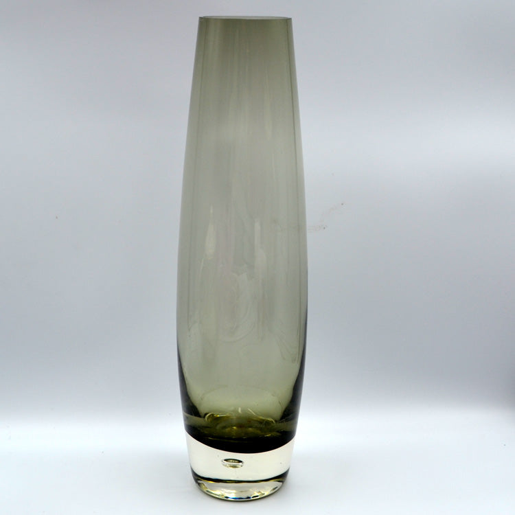 Mid Century Studio Art Smoked Glass Vase