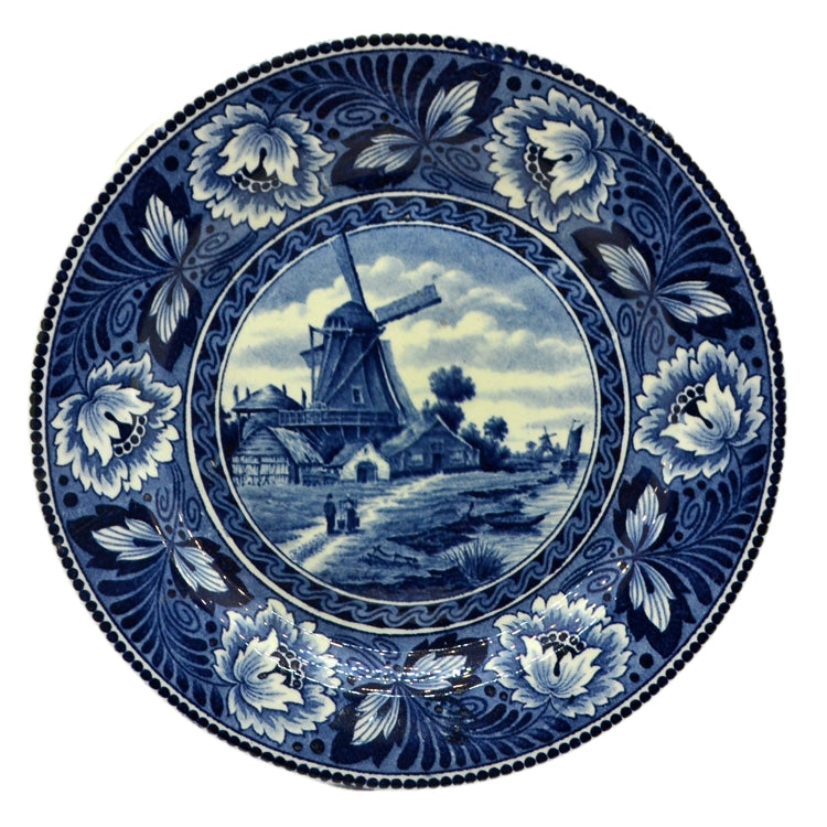 Societe Ceramique Maastricht Hollandia Flow Blue and White China Wall Plate