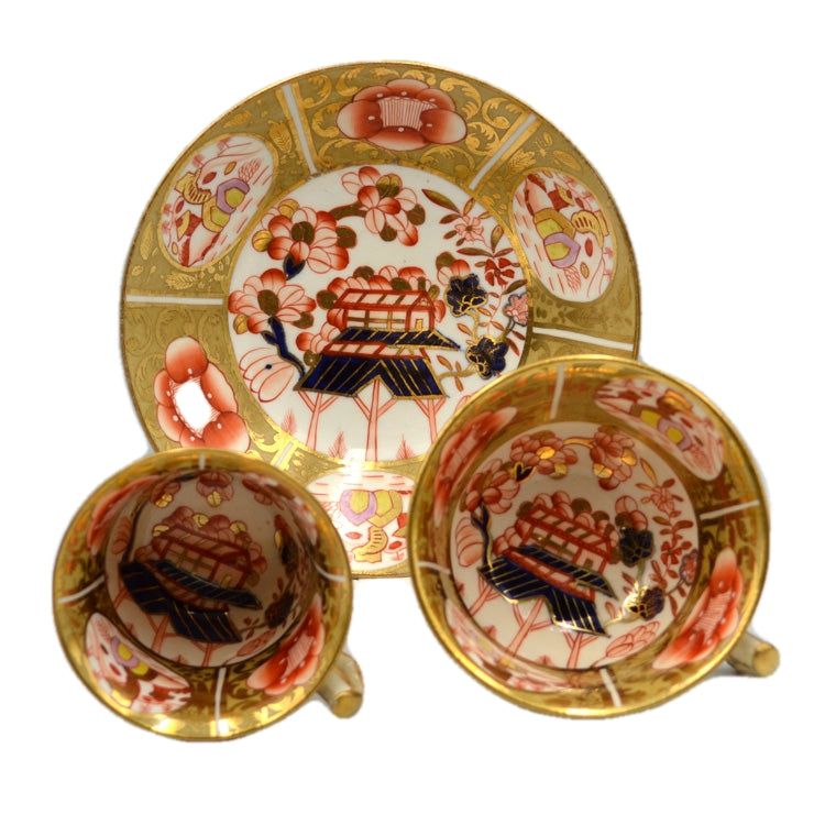 Exquisite Antique Spode 640 Regency China Cabinet Trio