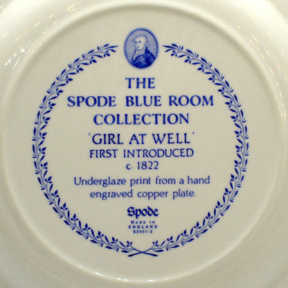 Spode The Blue Room china Blue and white Girl at Well Dinner Plate