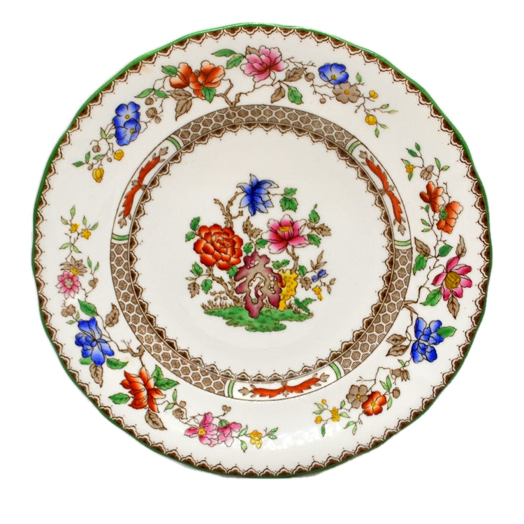 Spode China Chinese Rose Green Rim 7.5-inch Salad Plate