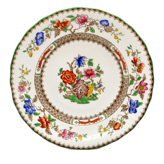 Spode China Chinese Rose Green Rim 7.5-inch Salad Plate