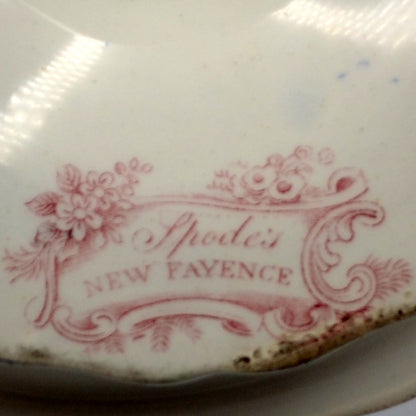 Spode's New Fayence Tazza, Pink Chinoiserie Flowers, Regency, 1829