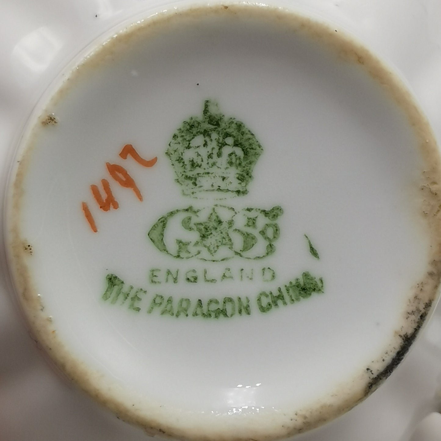 Antique Star China Company Paragon 1492 Blue and White Bone China Teacup Trio