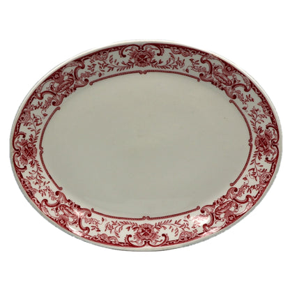 Steelite Red and White Ironstone China 11-inch  Platter