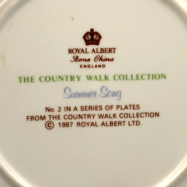 Royal Albert China The Country Walk Collection Summer Song Plate