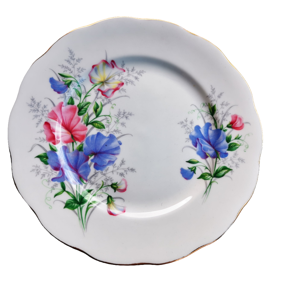 Royal Albert China Freindship Series Sweet Pea Teacup Saucer and Side Plate