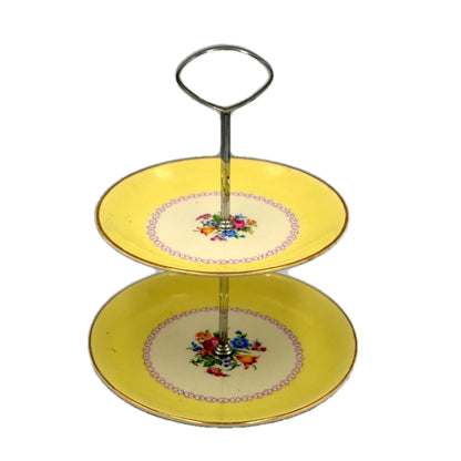 Swinnertons Nestor Velum China Yellow Floral Cake Stand