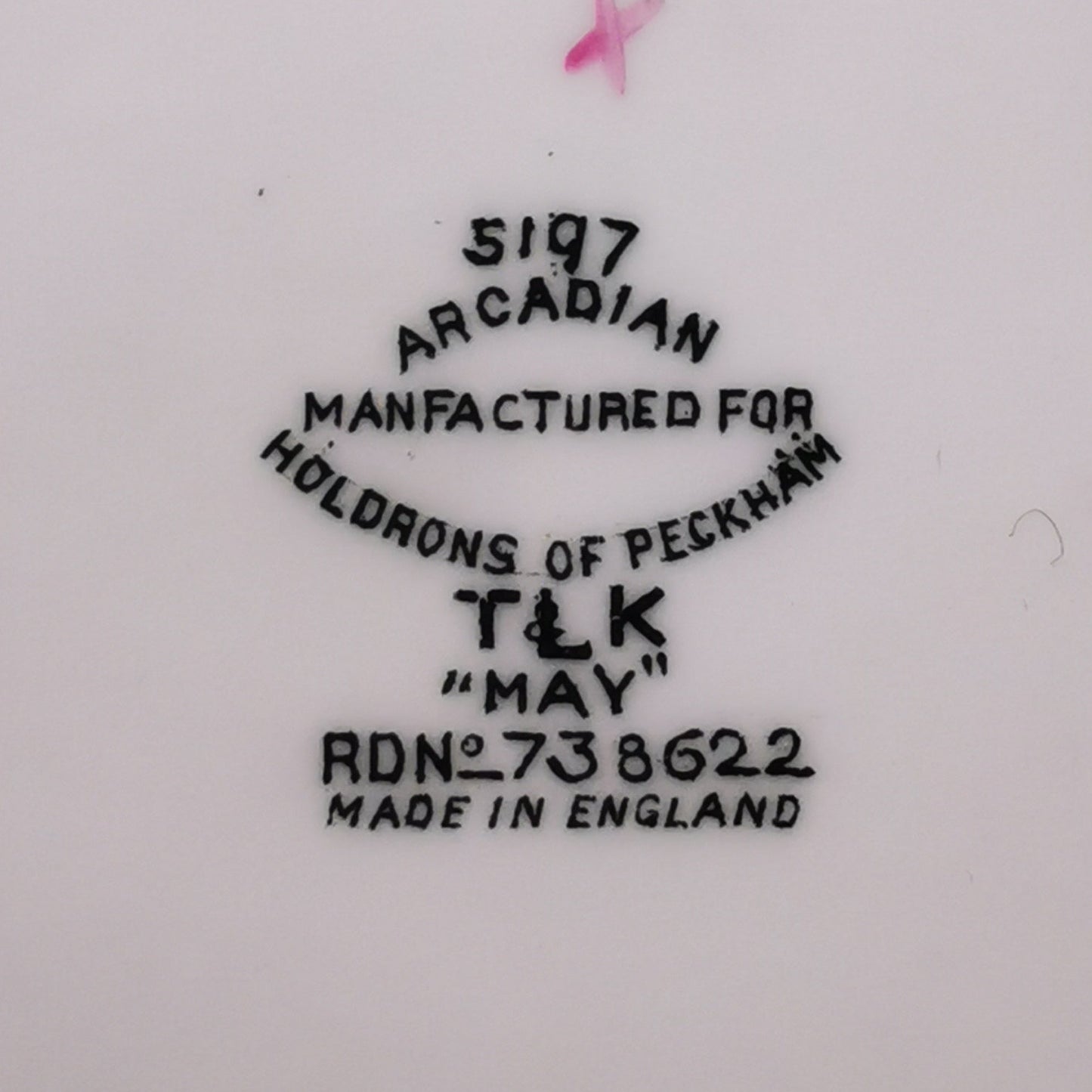 Arcadian China May Cake Plate Rd No 738622