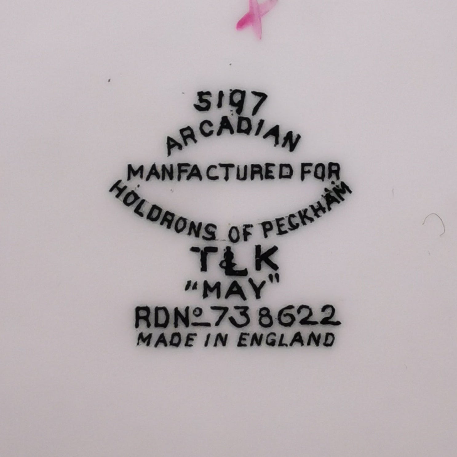 Arcadian China May Cake Plate Rd No 738622