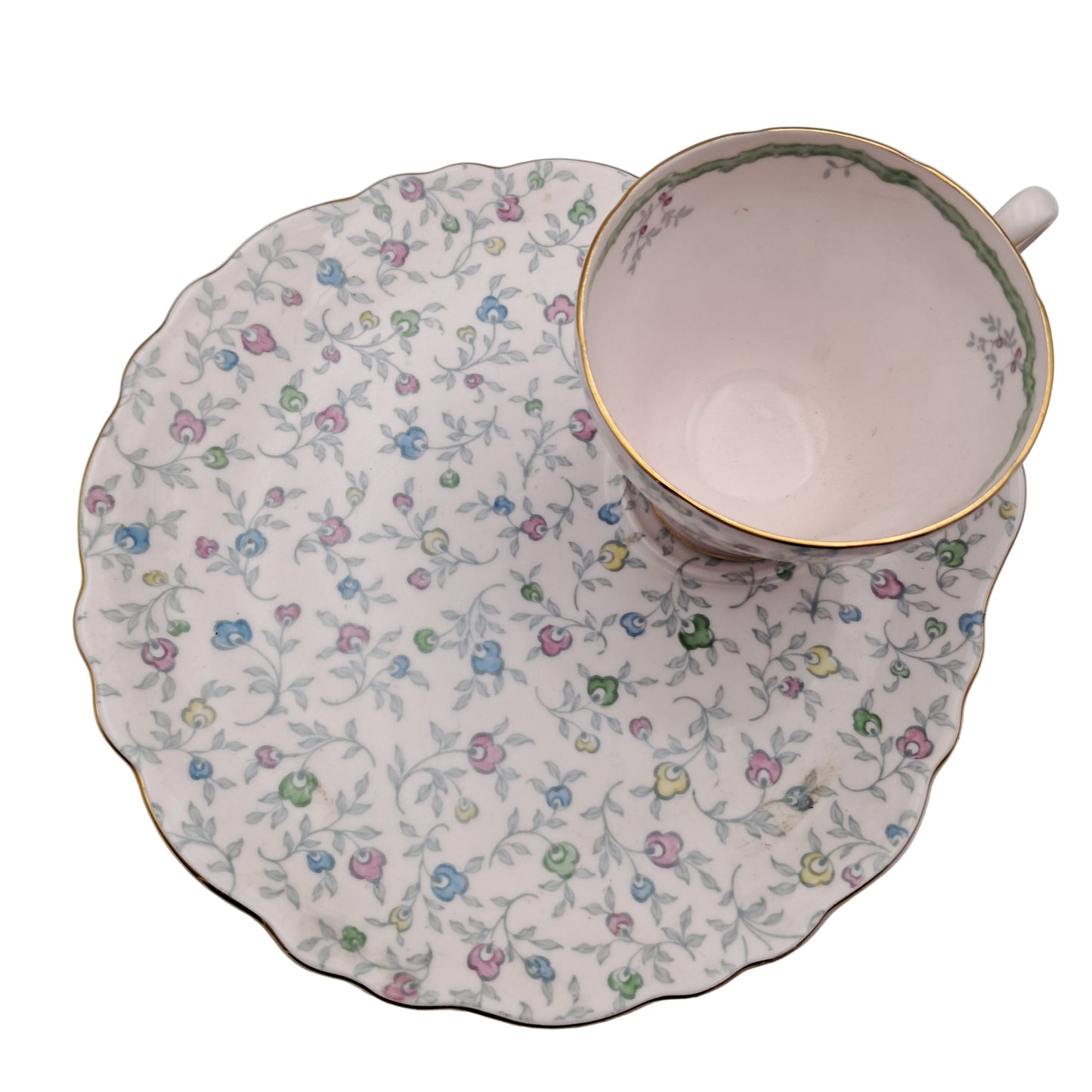 Tuscan Teacup and Saucer Plate by R H & S L Plant China c1950