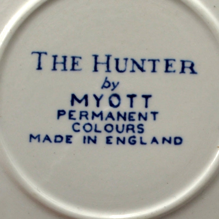 The Hunter by Myott Blue and White China Teacup & Saucer