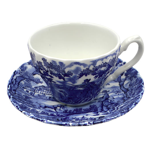 myott te hunter blue and white china teacup