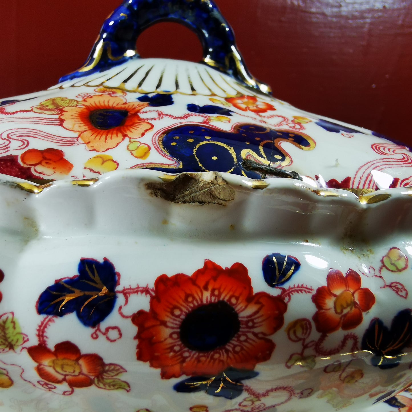 Antique Keeling & Co Tokio Full Colour Pattern 1405 Sauce Tureen Set (repaired)