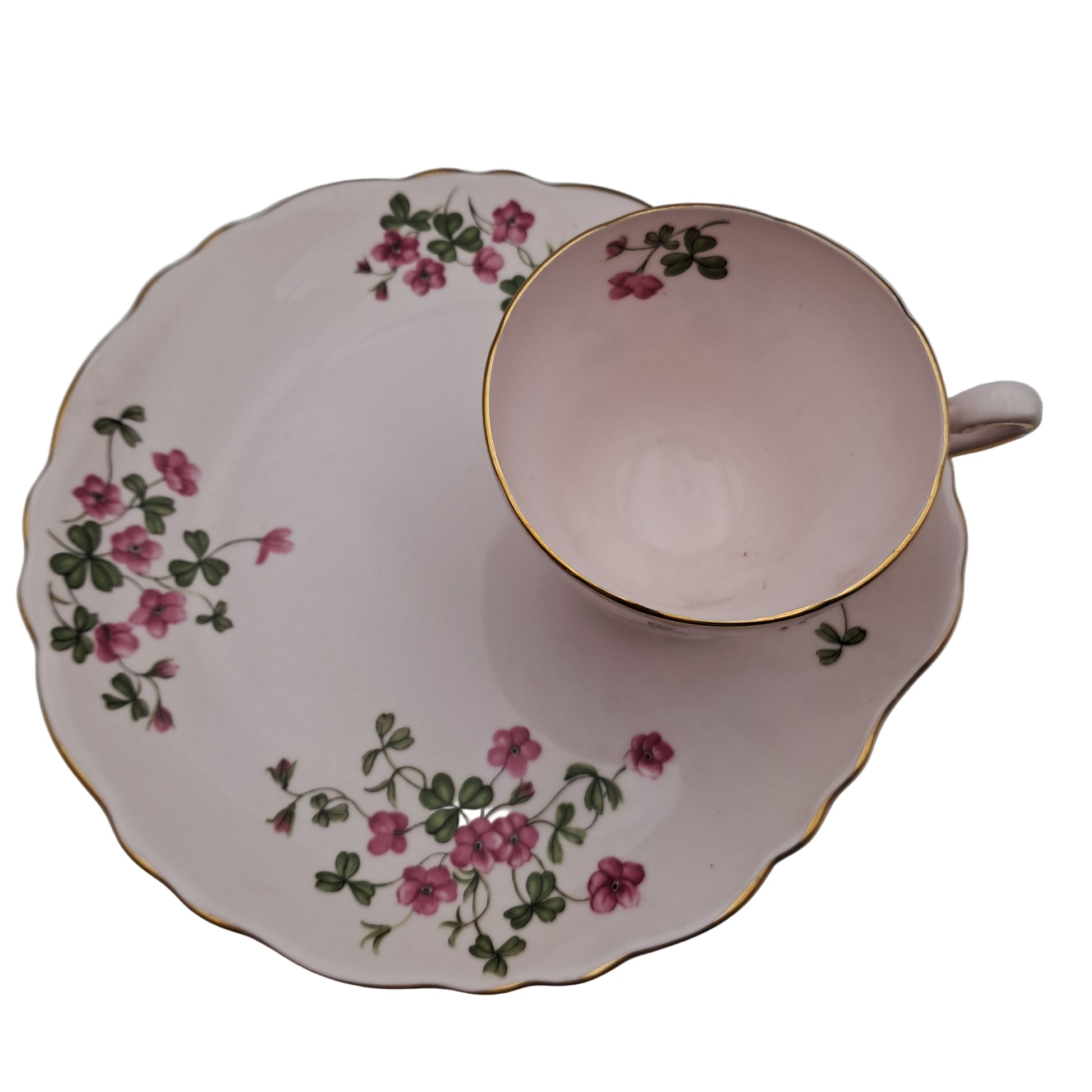 Tuscan Teacup and Saucer Plate by R H & S L Plant China c1950