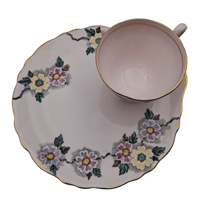 Tuscan Teacup and Saucer Plate by R H & S L Plant China c1950