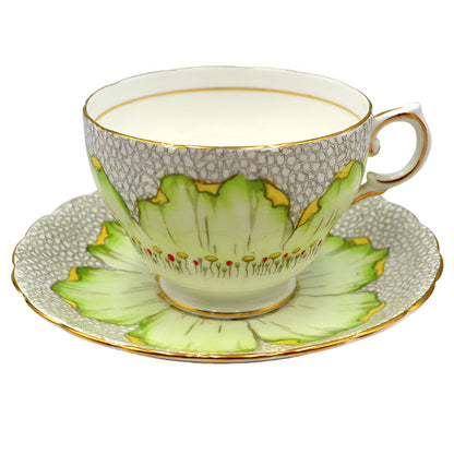 Pink Wild Roses Breakfast Cup Saucer Bone China Pink Floral Cappuccino Latte Set