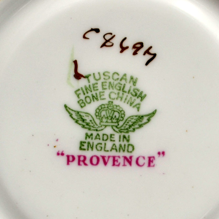 Tuscan Provence China 8497 Teacup Saucer & Side Plate R H & S L Plant