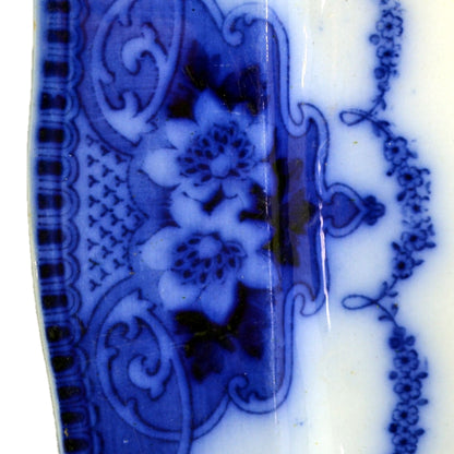 Superb Antique Late Victorian Flow Blue and White China Platter