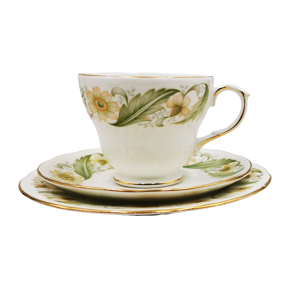 Duchess Greensleeves 348 Bone China Teacup Saucer and Side Plate