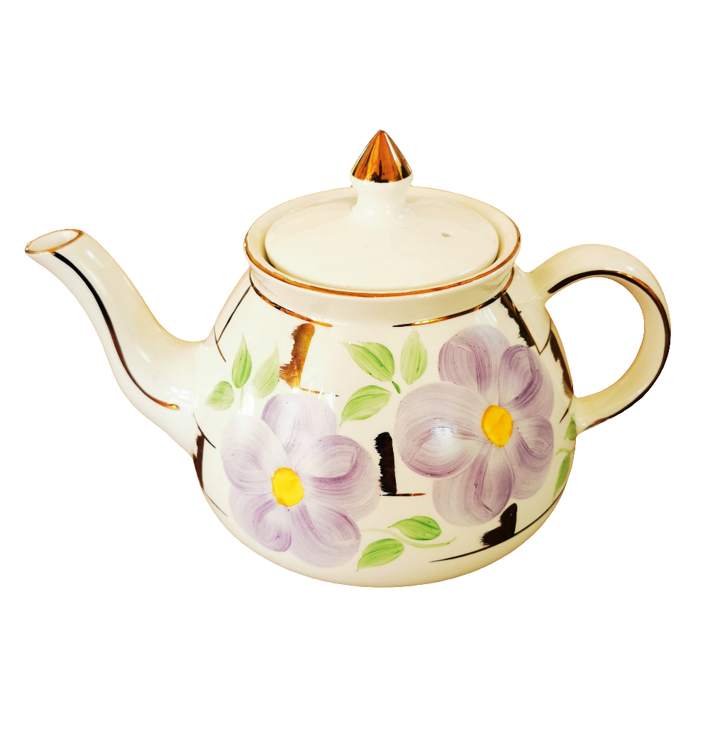 Gibson Vintage Floral And Gilt Teapot