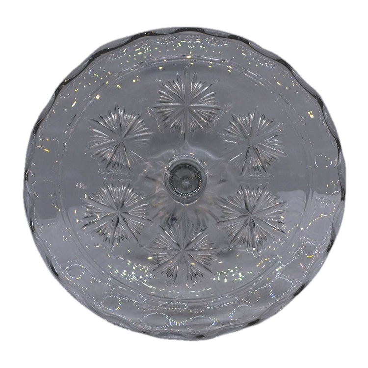 Vintage 1940,s English 9.5-inch Glass Cake Stand