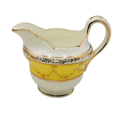 Antique Jackson and Gosling china Grosvenor Ye Olde English in design 4529 Milk or Cream Jug in primrose yellow