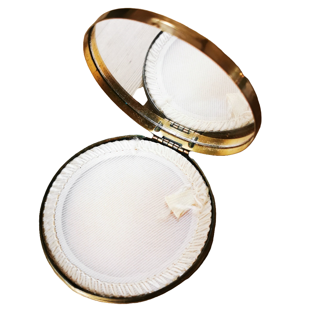 Vintage Ladies Powder Mirror Compact With Star Detail