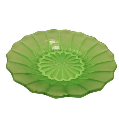 Vintage Green Pressed Glass Serving plate