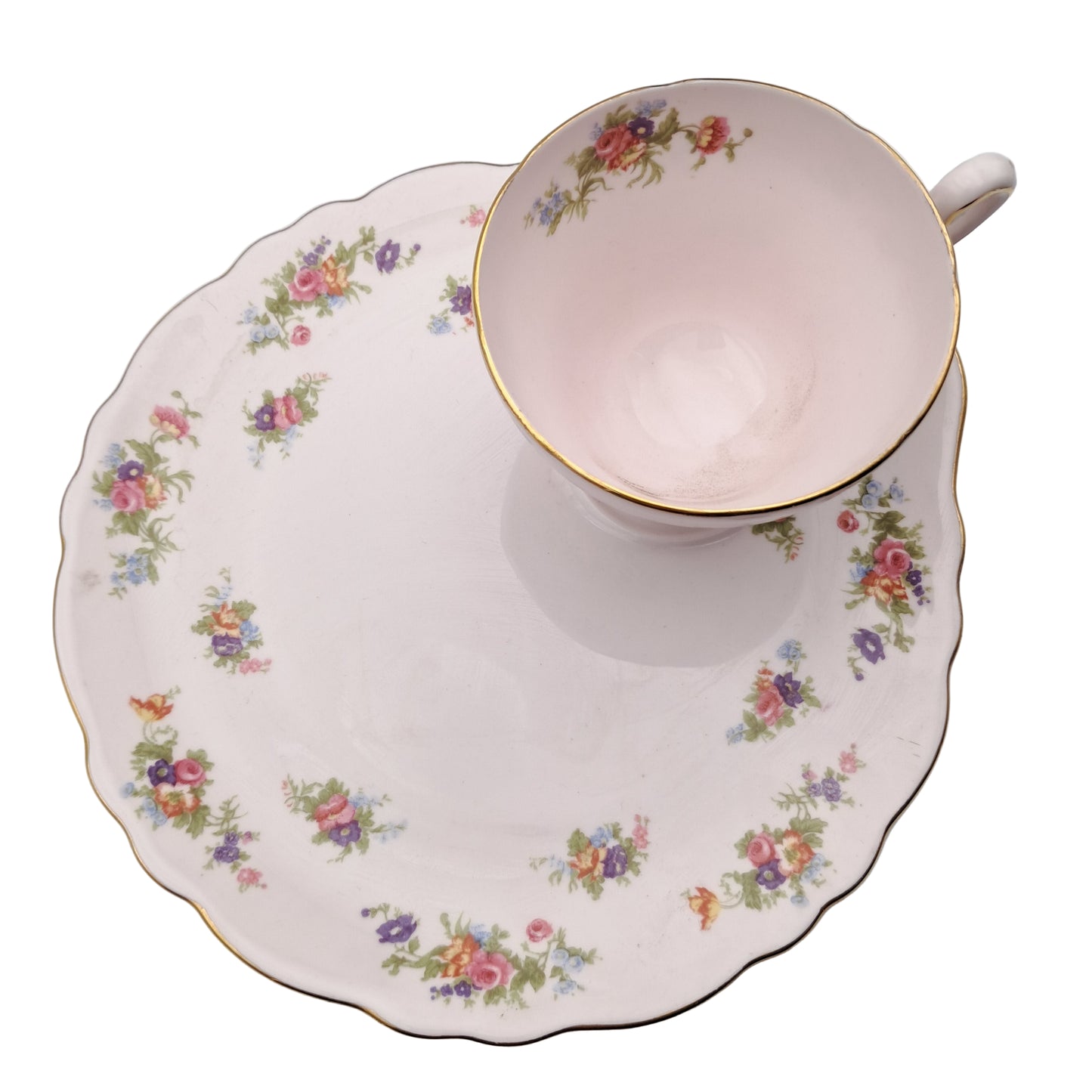 Tuscan Teacup and Saucer Plate by R H & S L Plant China c1950