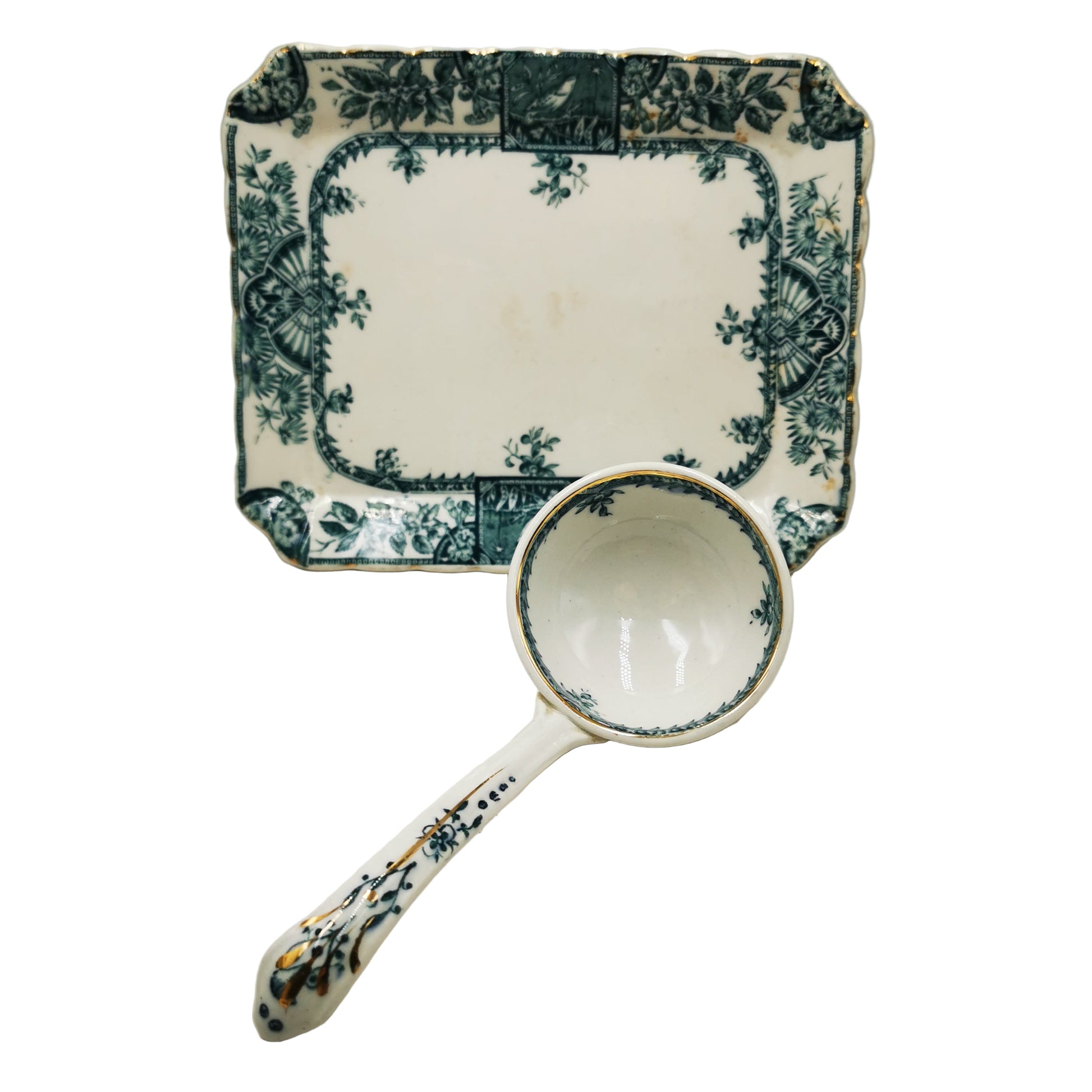 Wallis Gimson & Co Alexandria Antique Blue and White China Sauce Tureen Set 1885