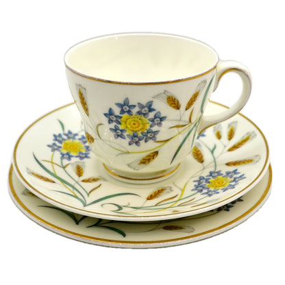 Wedgwood China Wheatear W4051 Teacup Saucer and Side Plate Trio