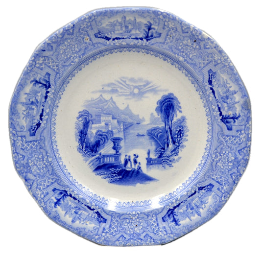 Antique Josiah Wedgwood Blue Columbia dessert plate