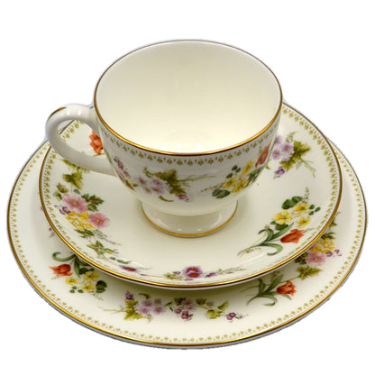 Wedgwood China Mirabelle R4537 Teacup Saucer and Side Plate Trio