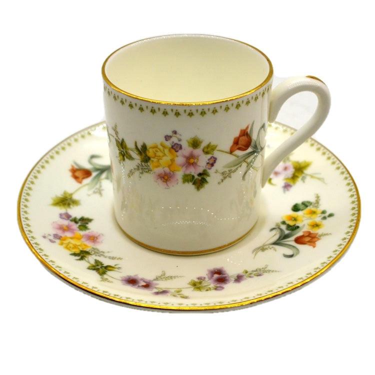 Wedgwood China Mirabelle R4537 Espresso Coffee Can and Saucer
