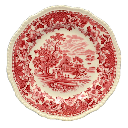 Enoch Woods Seaforth Red and White China 8-Inch Side Plate