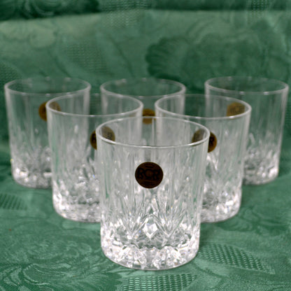 Set of 6 Royal Crystal Rock Italian Old Fashioned Whiskey Tumblers