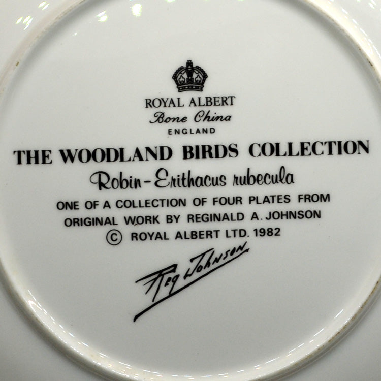 Royal Albert China Woodland Birds Collection Robin Cabinet Plate