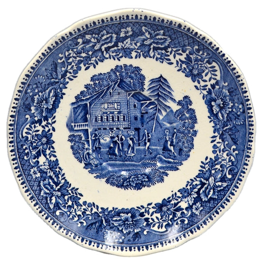 Vintage Blue and White saucer in the Avon Cottage pattern Enoch Wedgwood (Tunstall) Ltd