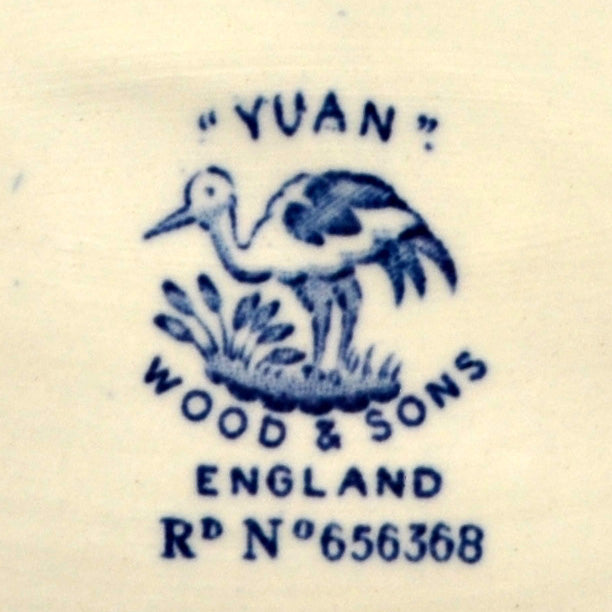 Wood & Sons "Yuan" Blue and White China 8.25-inch Tray Plate