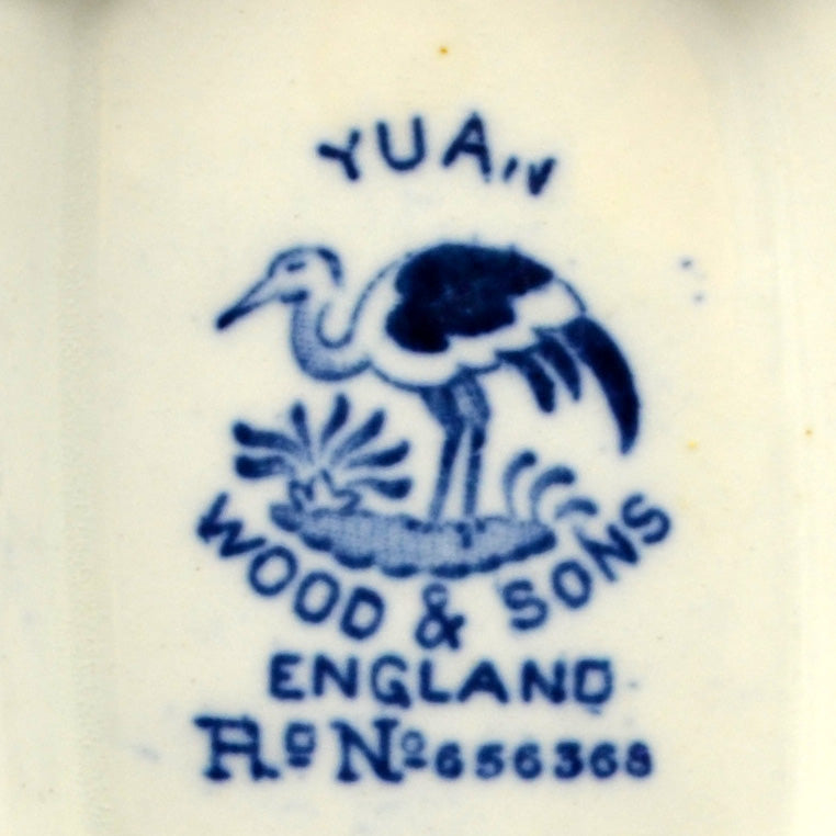 Wood & Sons "Yuan" Blue and White China Cake Plate