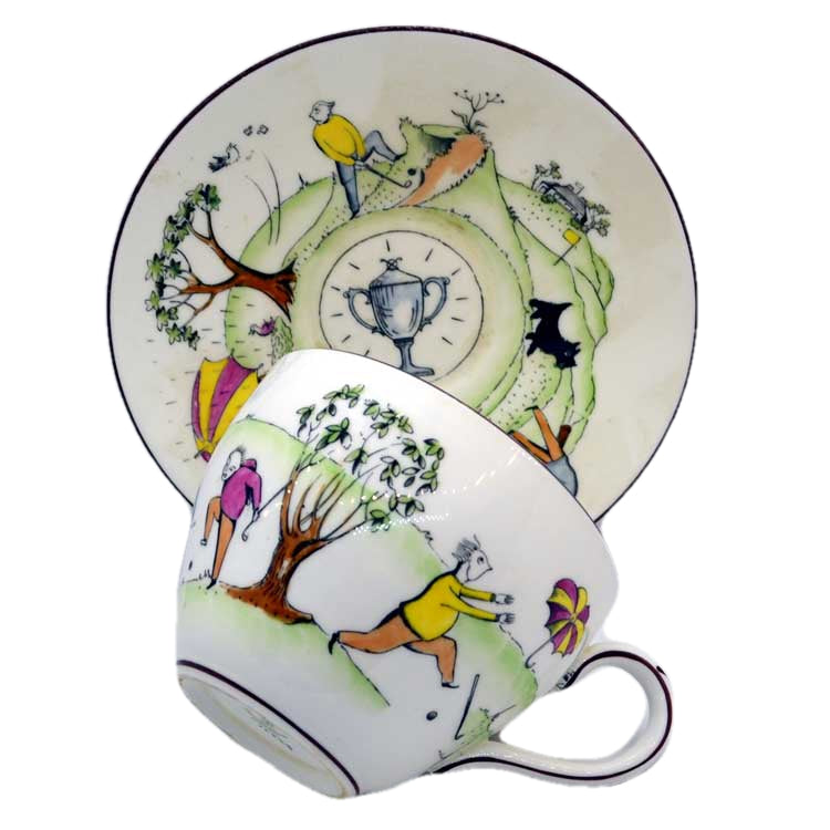 crown stafford golfing trophy 16228 tea cup and saucer
