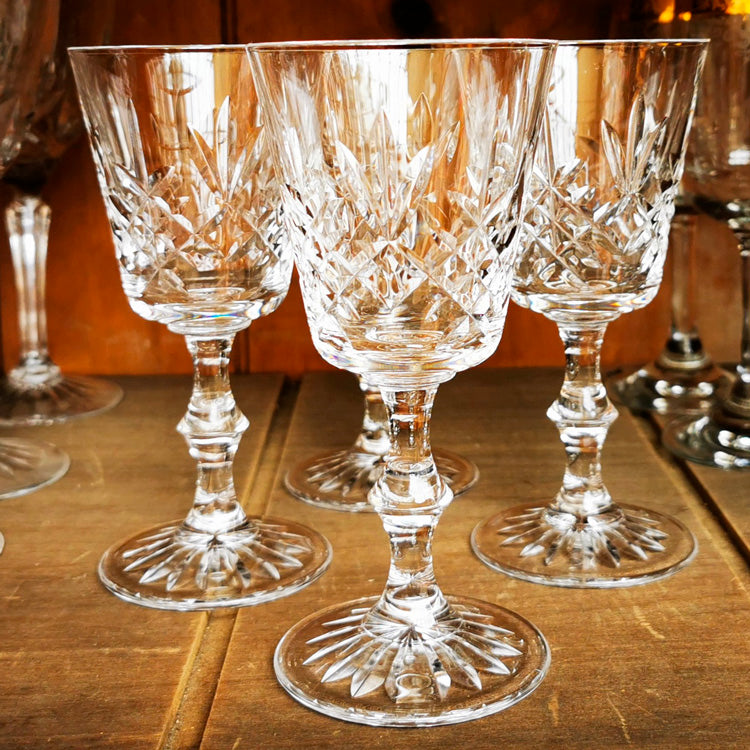 Set of 4 Edinburgh Crystal Lomond Cut Wine Glasses