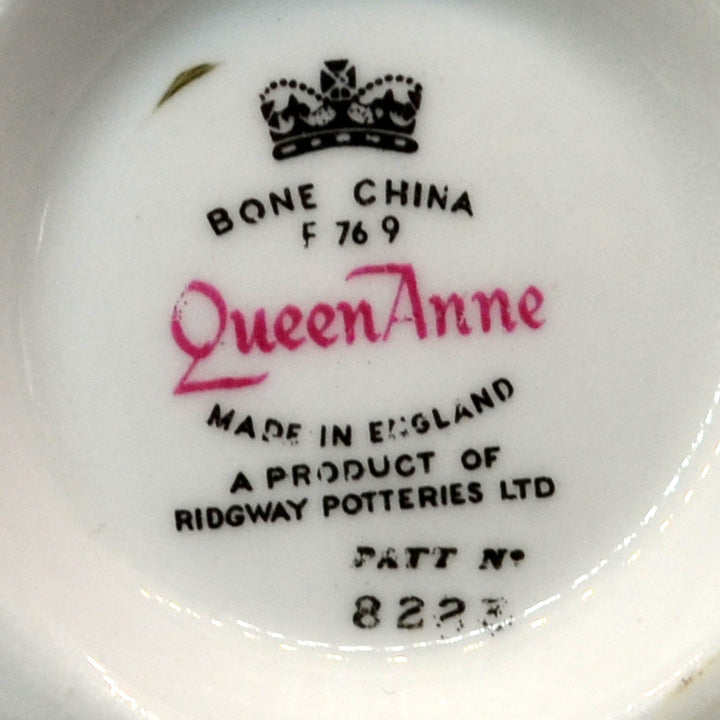Queen Anne Floral China Teacup and Saucer 8223